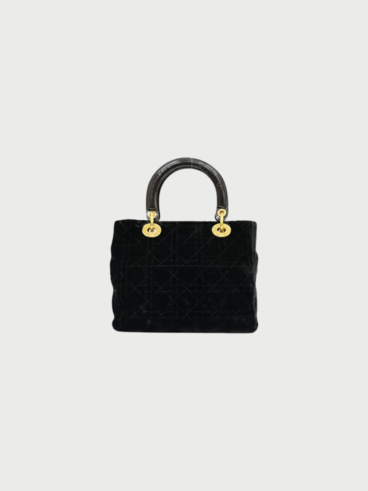 Christian Dior 2000s Black Suede Lady Dior Handbag