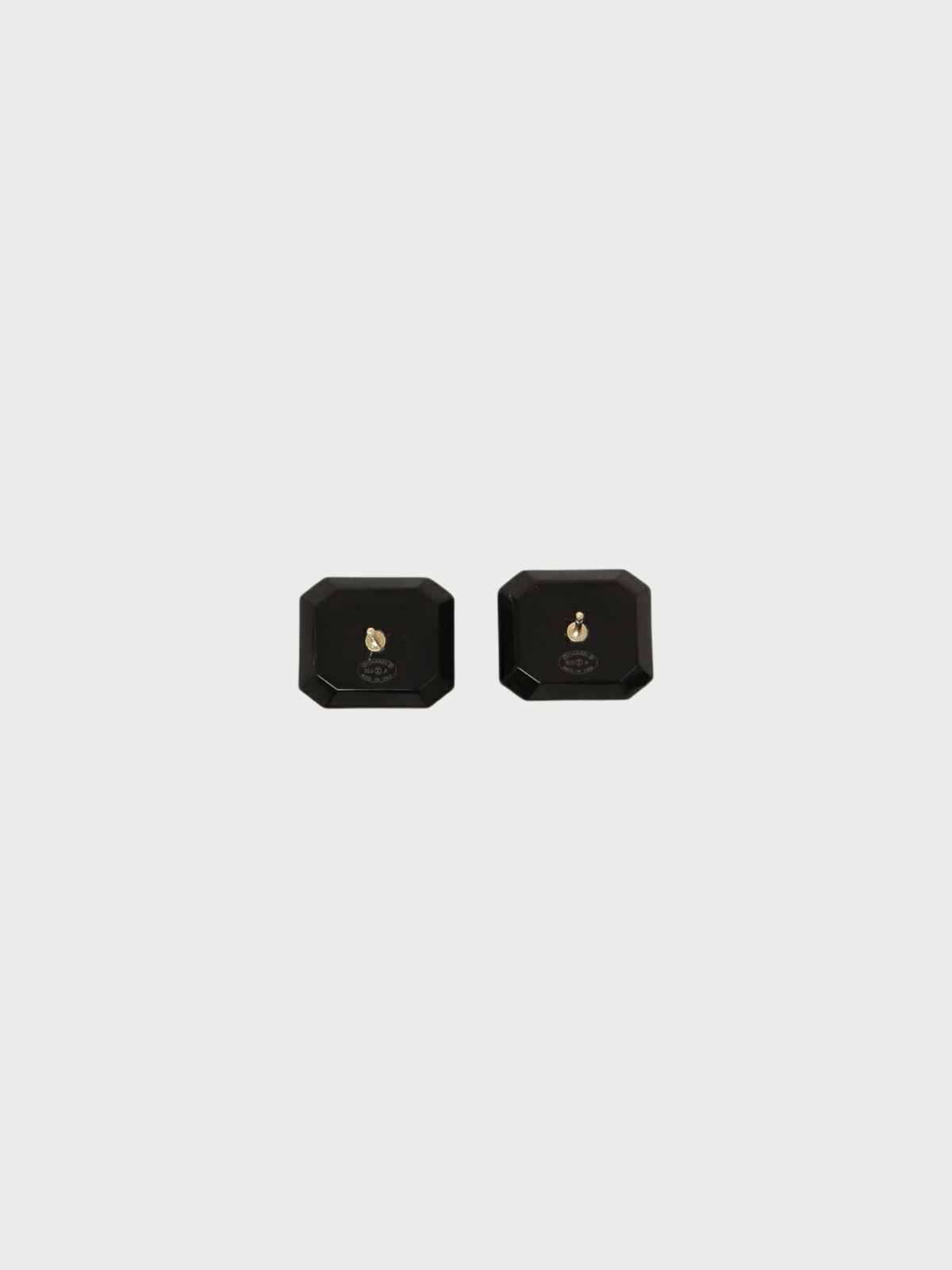 Chanel 2000s Black Gold COCO Rhinestone Earrings