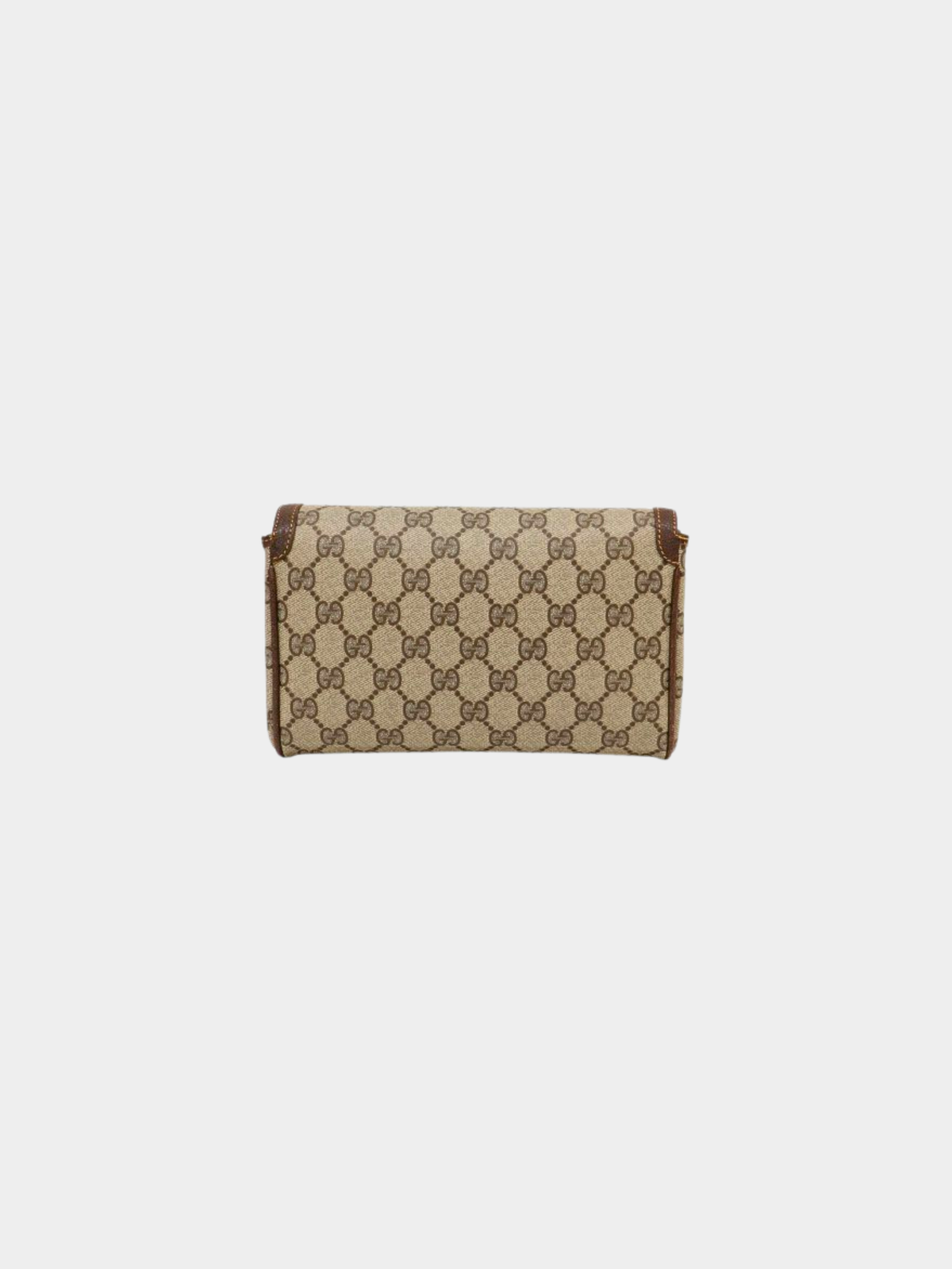 Gucci 2000s Beige Brown GG Supreme PVC Interlocking Shoulder Bag