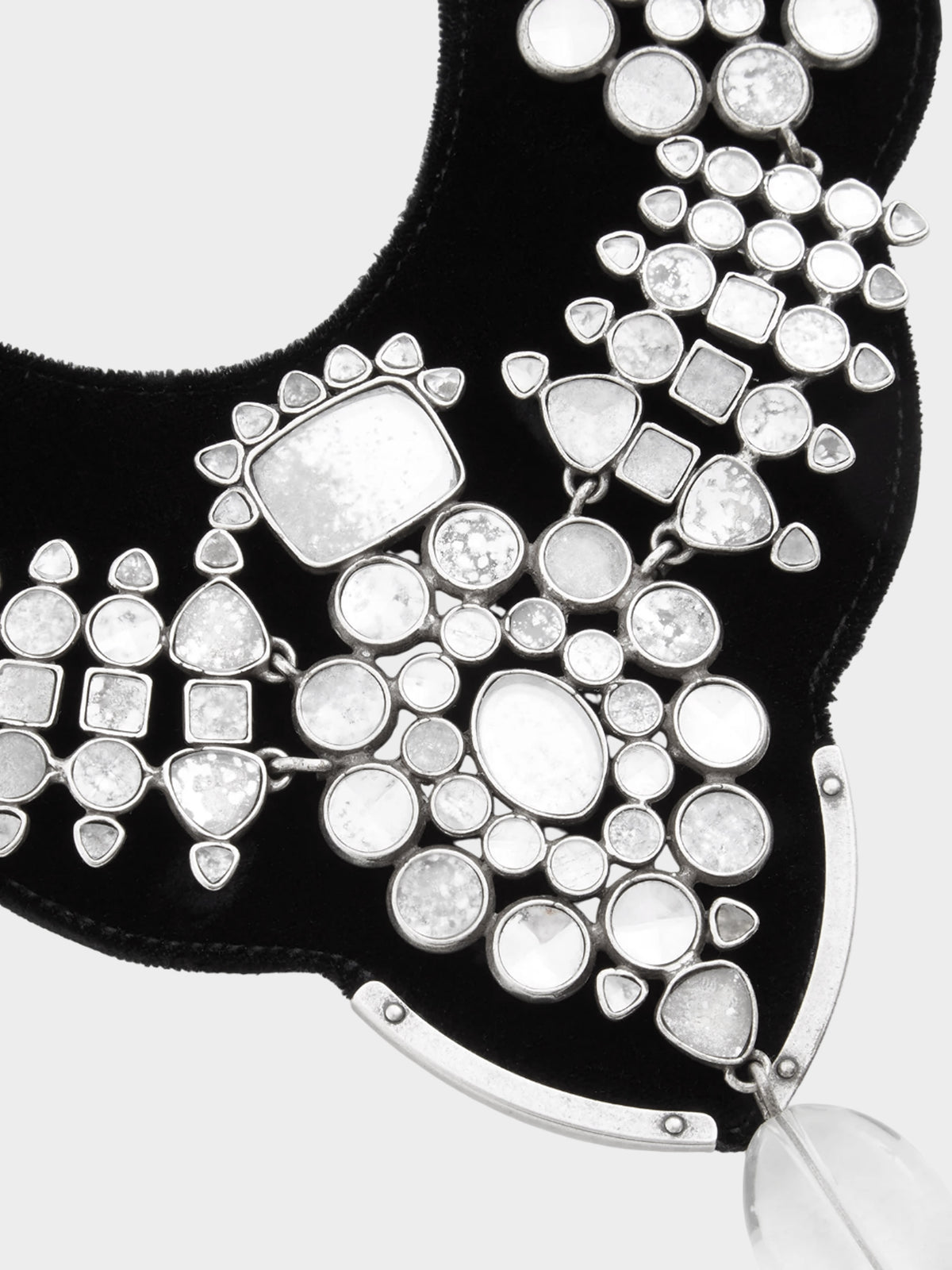 Yves Saint Laurent FW 2002 Rocca Crystal Collier Velvet Breastplate