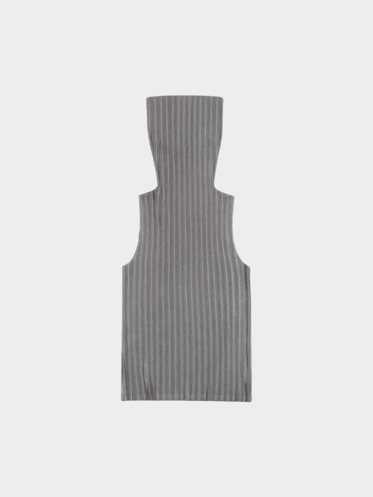 Issey Miyake Pleats Please AW 2000 Metallic Grey Turtleneck Top