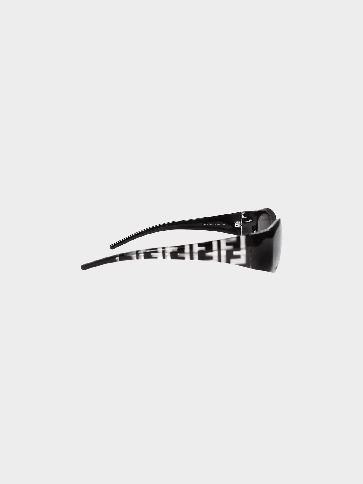 Fendi 1990s Black Acetate Monogram Sunglasses