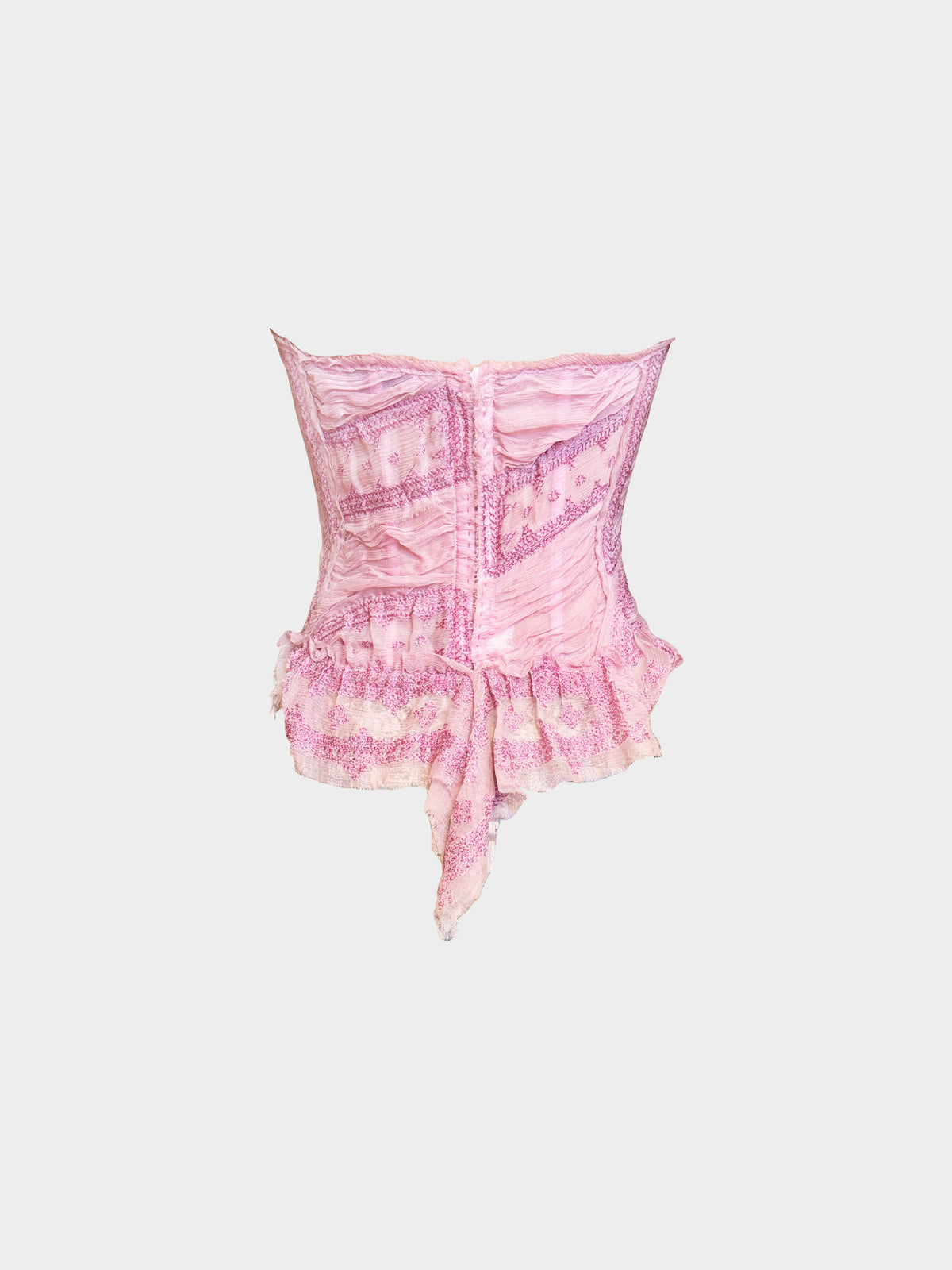 Ermanno Scervino SS 2005 Pink Stitched Bustier Corset Top