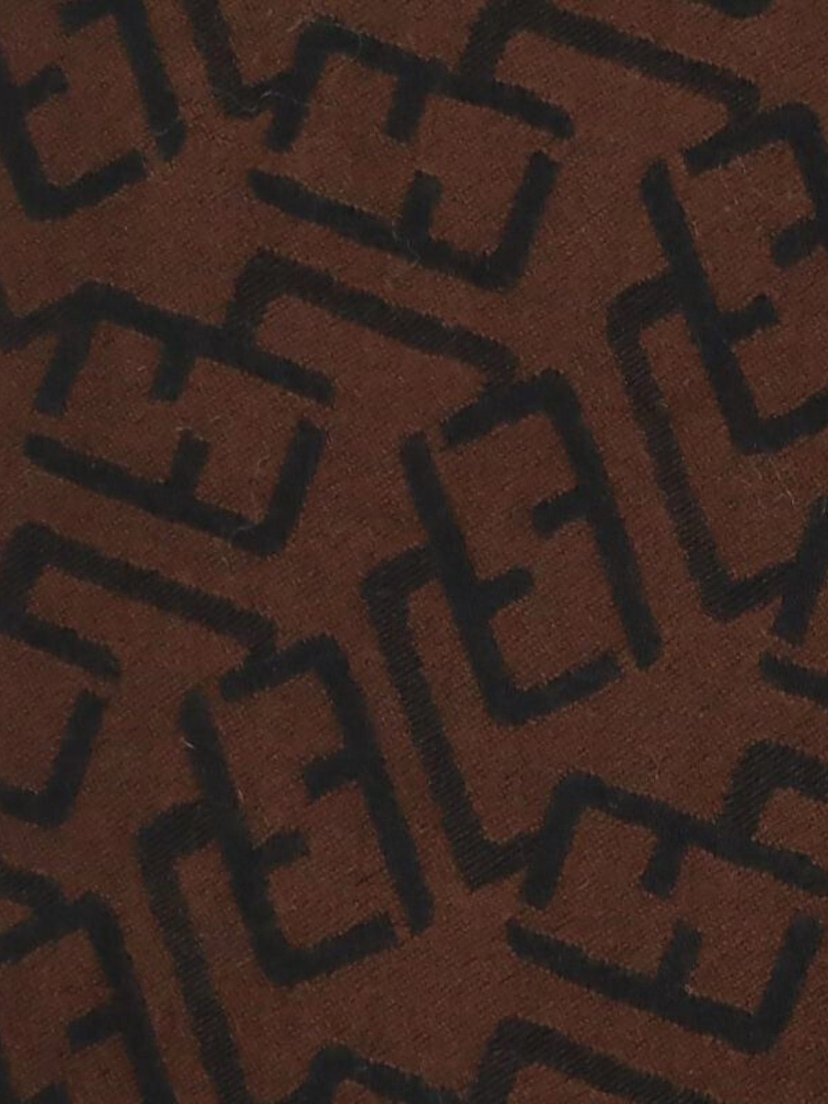 Fendi 2000s Black Brown Zucca Reversible Wool Scarf