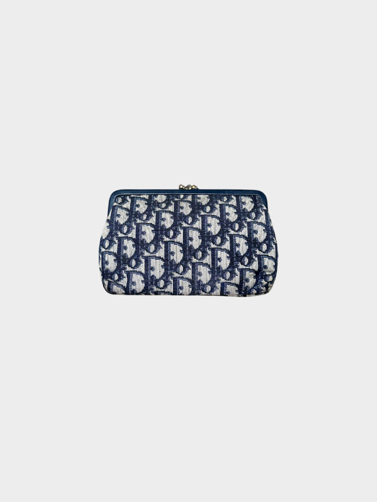 Christian Dior 2000s Navy Trotter Kiss Lock Purse