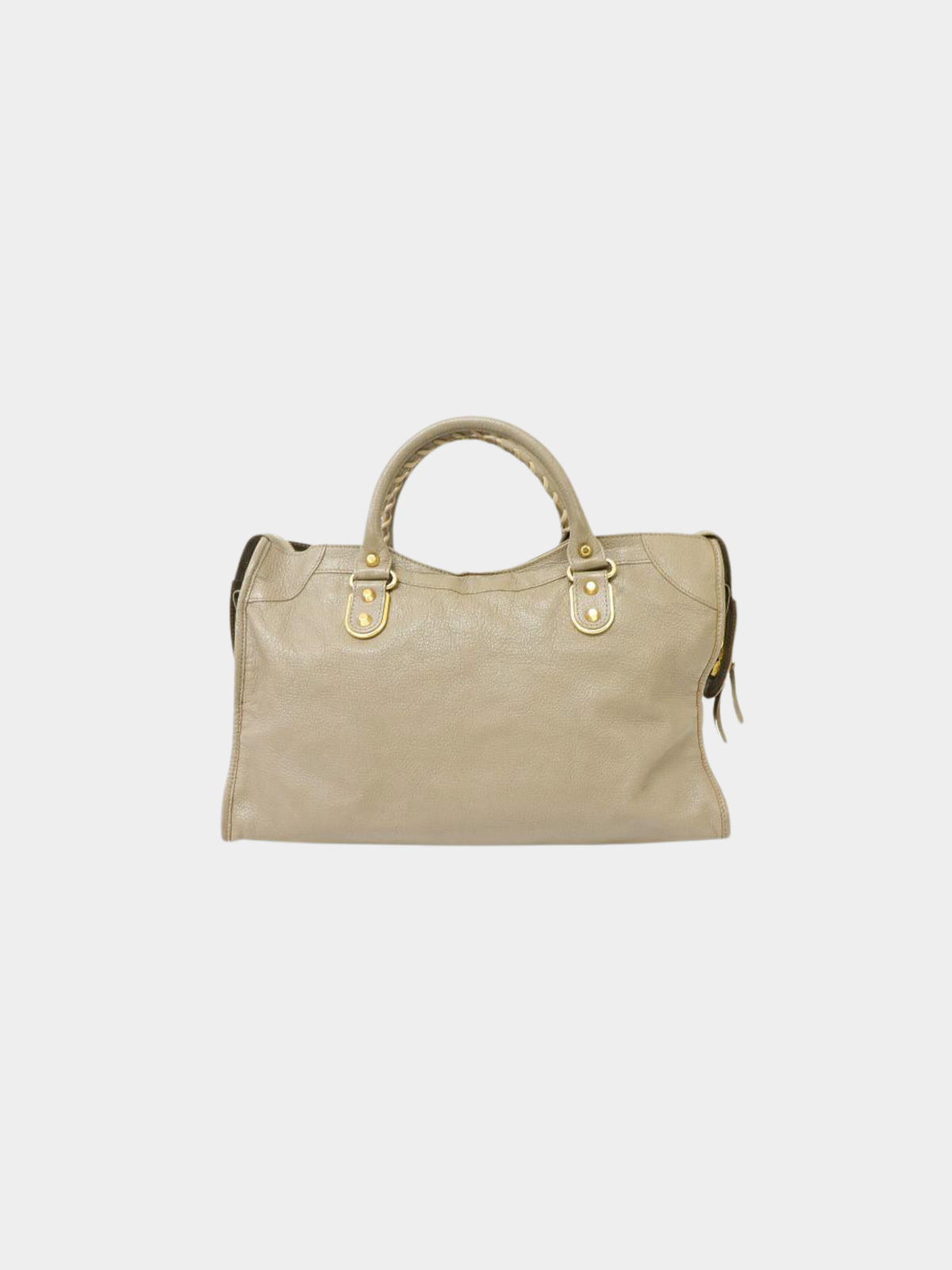 Balenciaga 2010s Graige Leather Classic City Metallic Edge Bag