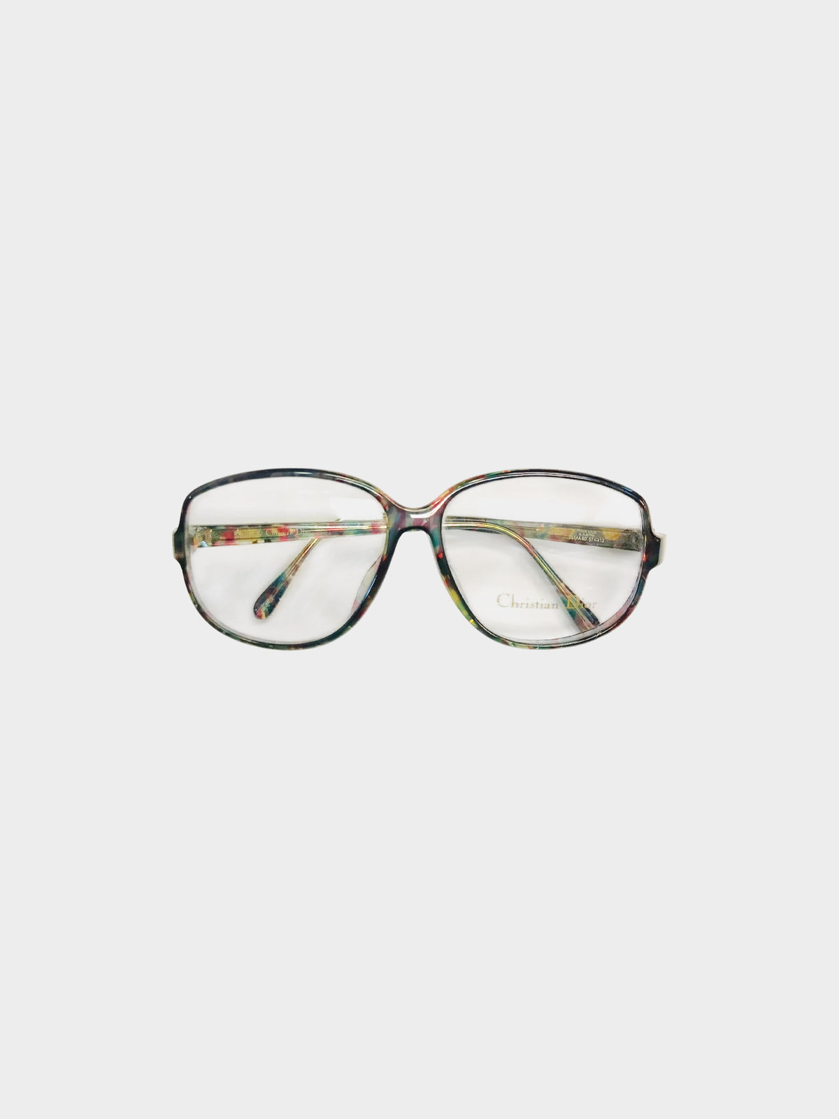 Christian Dior 2000s Multicolor Pattern Oversized Round Glasses