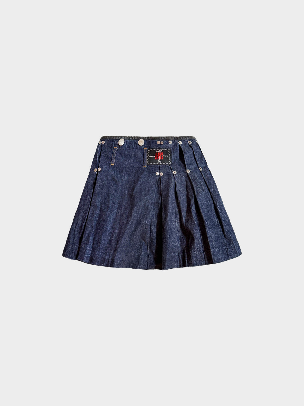 Jean Paul Gaultier 1990s Denim Pleated Mini Skirt