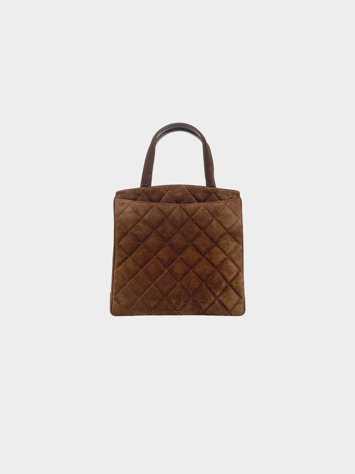 Chanel 1995 Brown Quilted Suede Tote