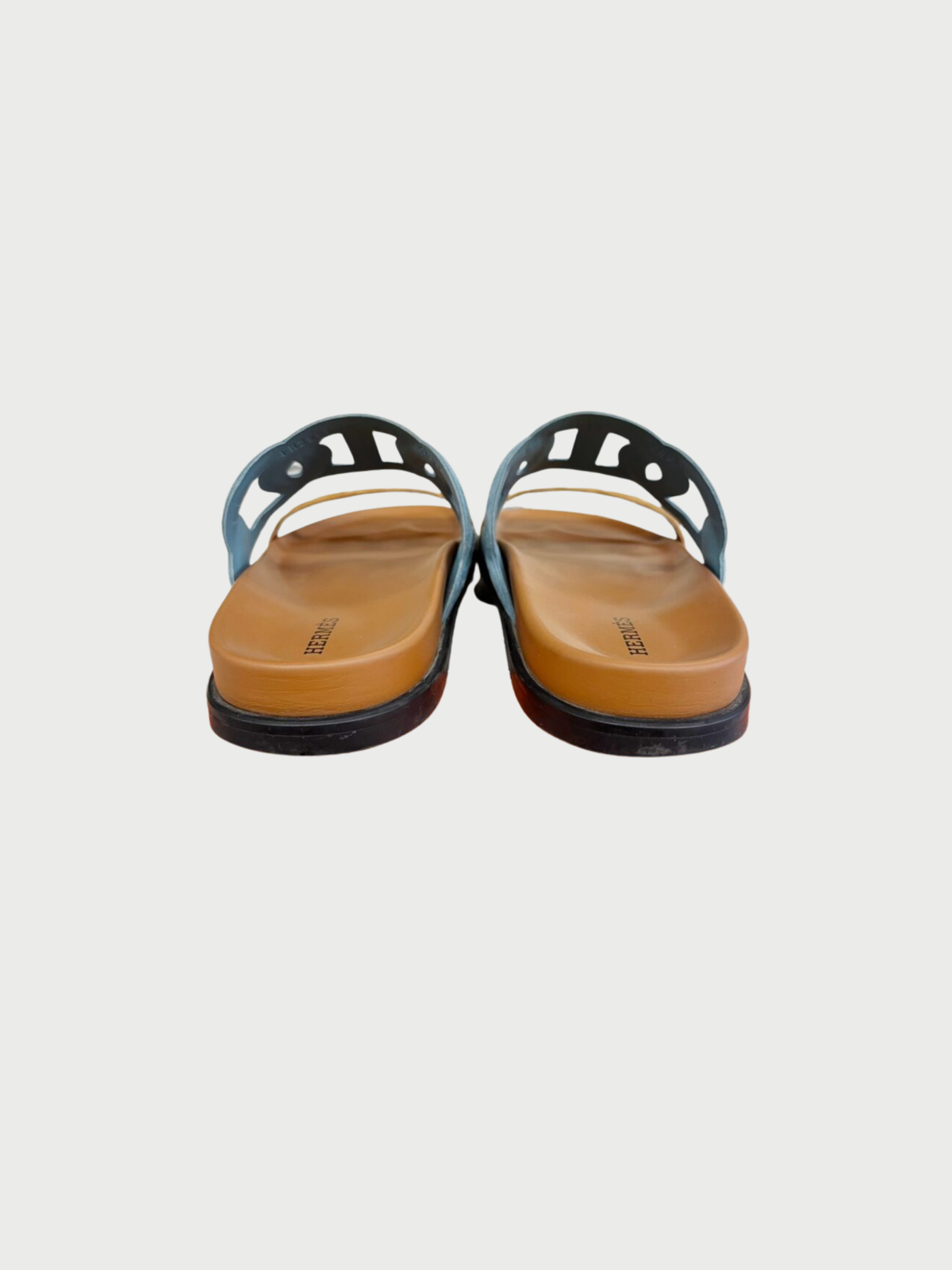 Hermès 2020s Blue Cognac Suede Extra Sandals