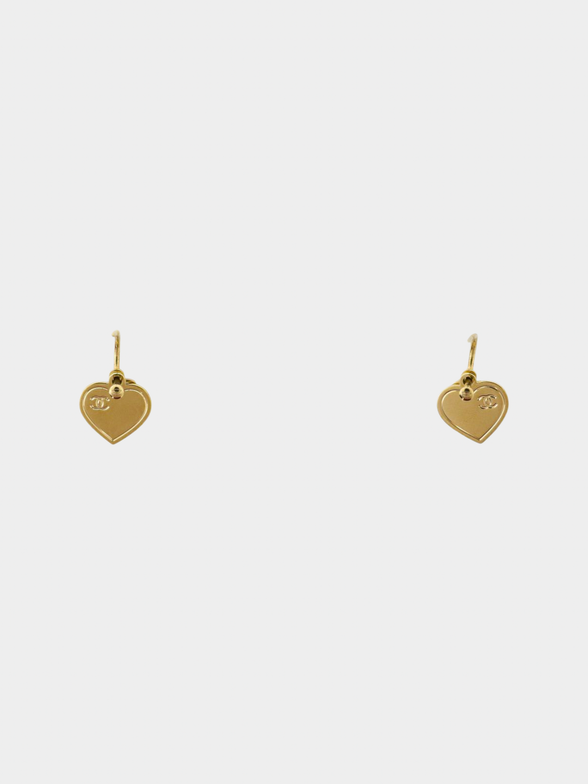 Chanel 2000s Gold COCO Heart Earrings