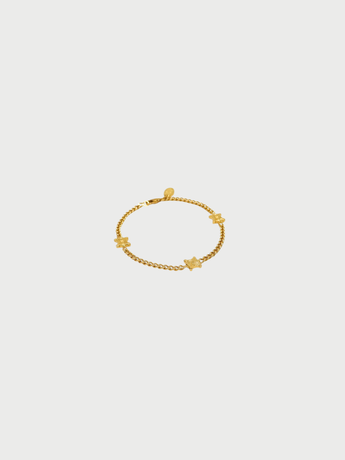 Celine 2010s Gold Plated Metal Triomphe Bracelet
