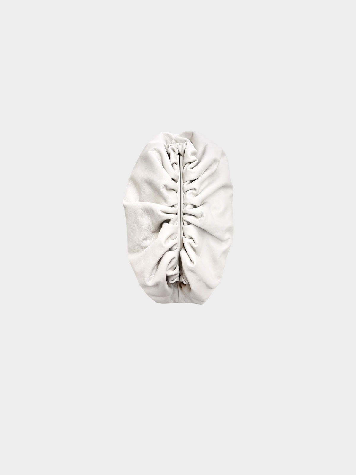 Bottega Veneta Early 2010s Off White Matte Leather Pouch Bag
