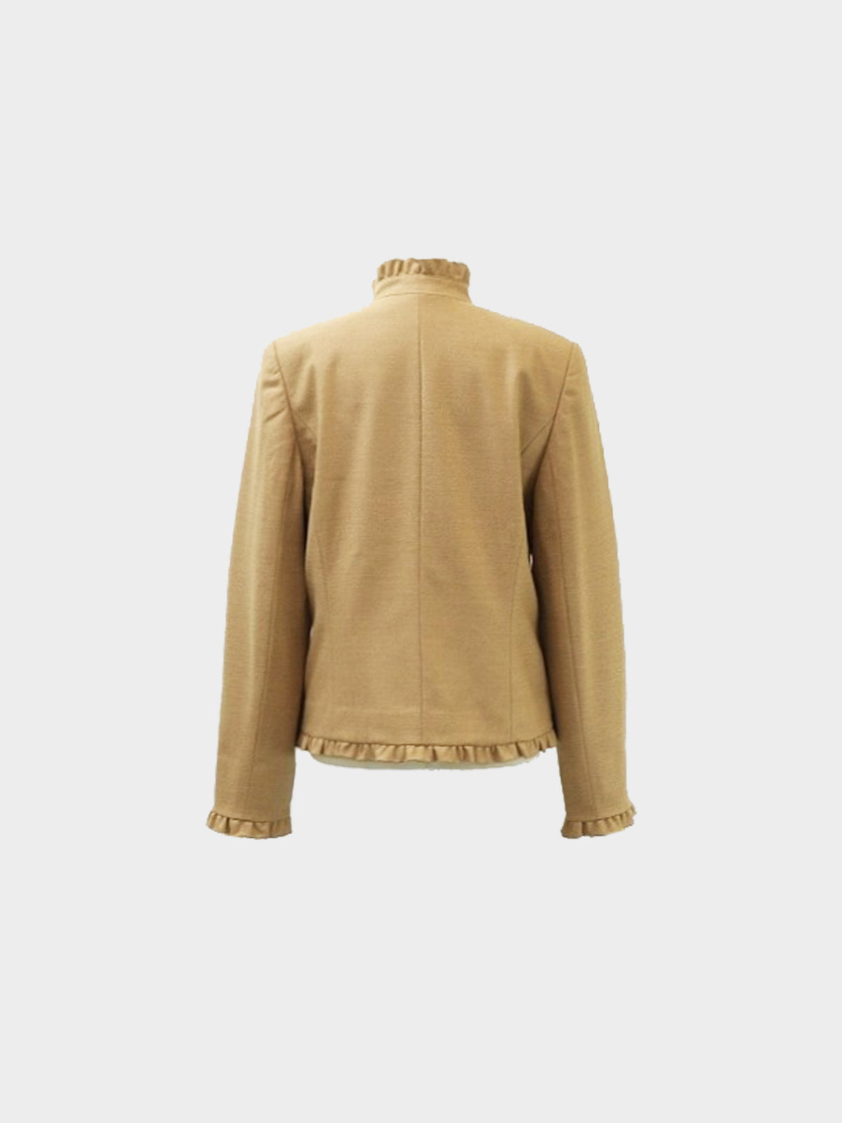 Chloé 1990s Brown Wool Jacket with Ruffled Details