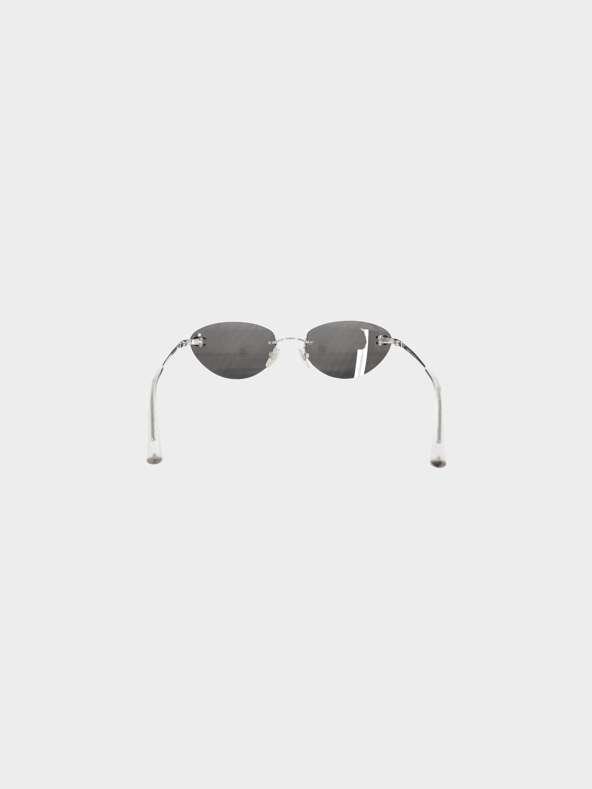 Chanel 2000s Silver Rimless CC Sunglasses