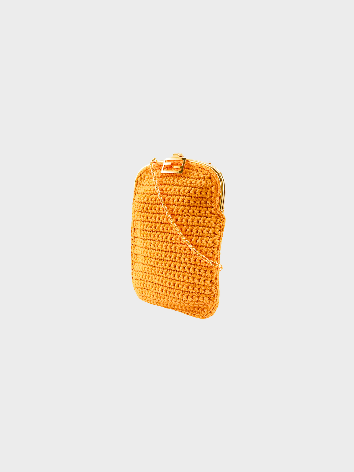 Fendi 2010s Yellow Crochet Two-Way Baguette Bag