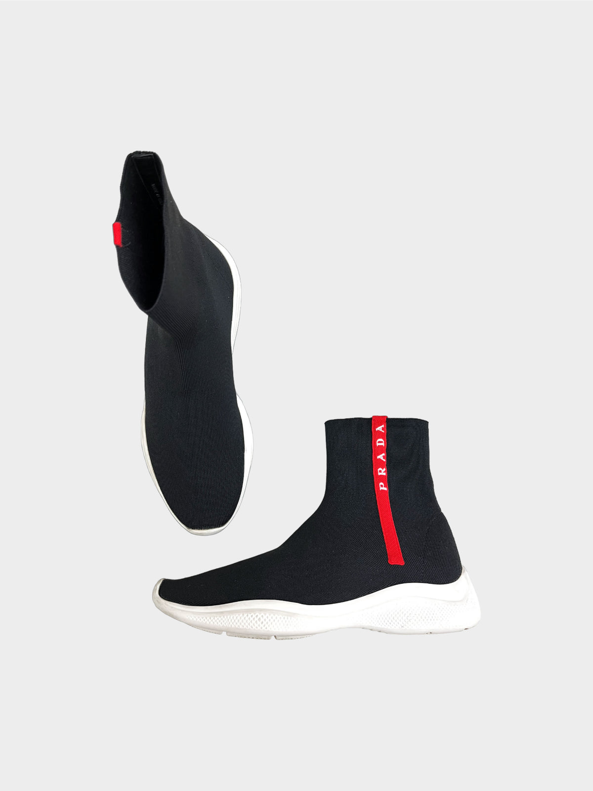 Prada Sport 2010s Black High Top Sock Sneakers