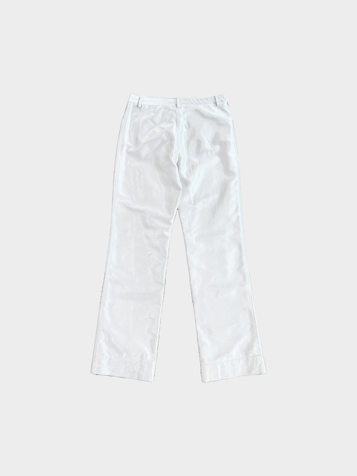 Chanel Late 1990s Metallic Silver High-waisted Pants