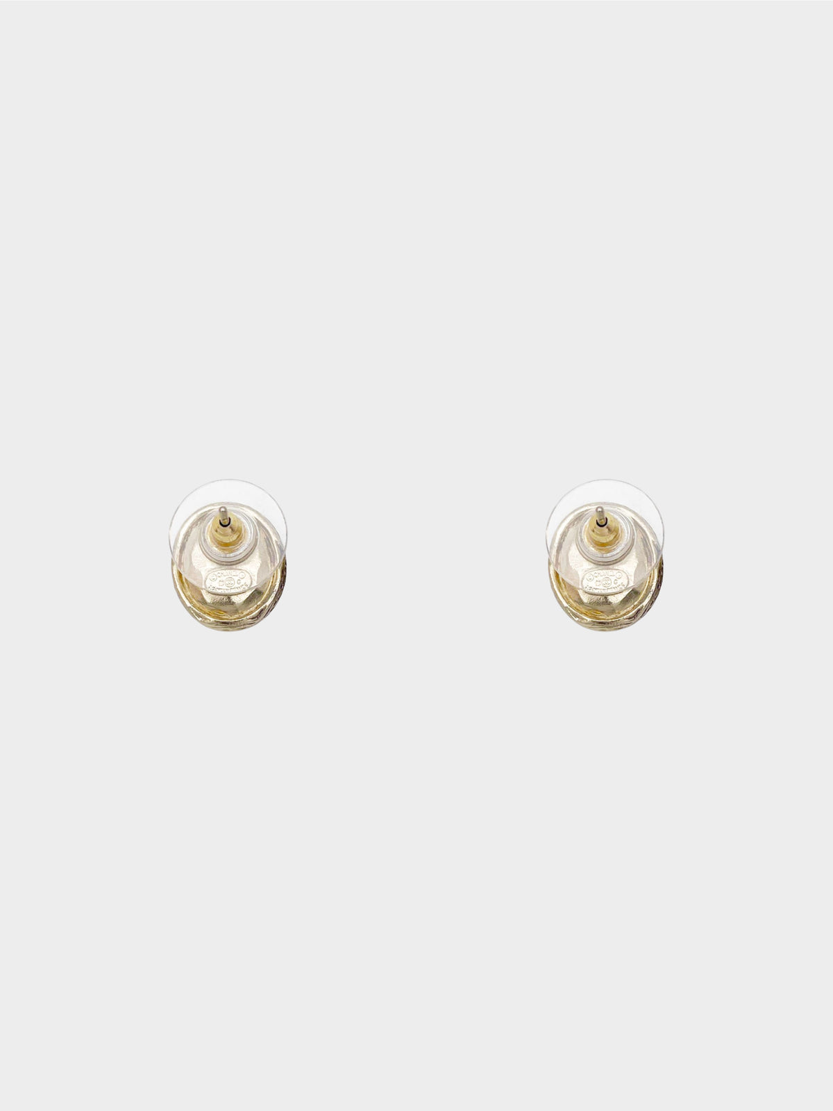 Chanel 2018 Pink Resin CC Oval Stud Earrings