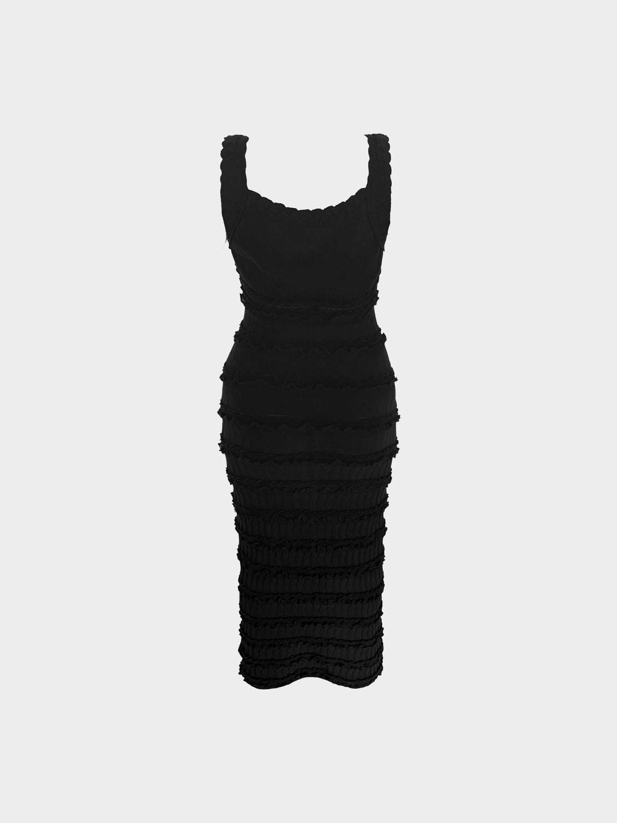 Azzedine Alaïa 1990s Black Cotton Cropped Jacket and Knitted Long Dress Set