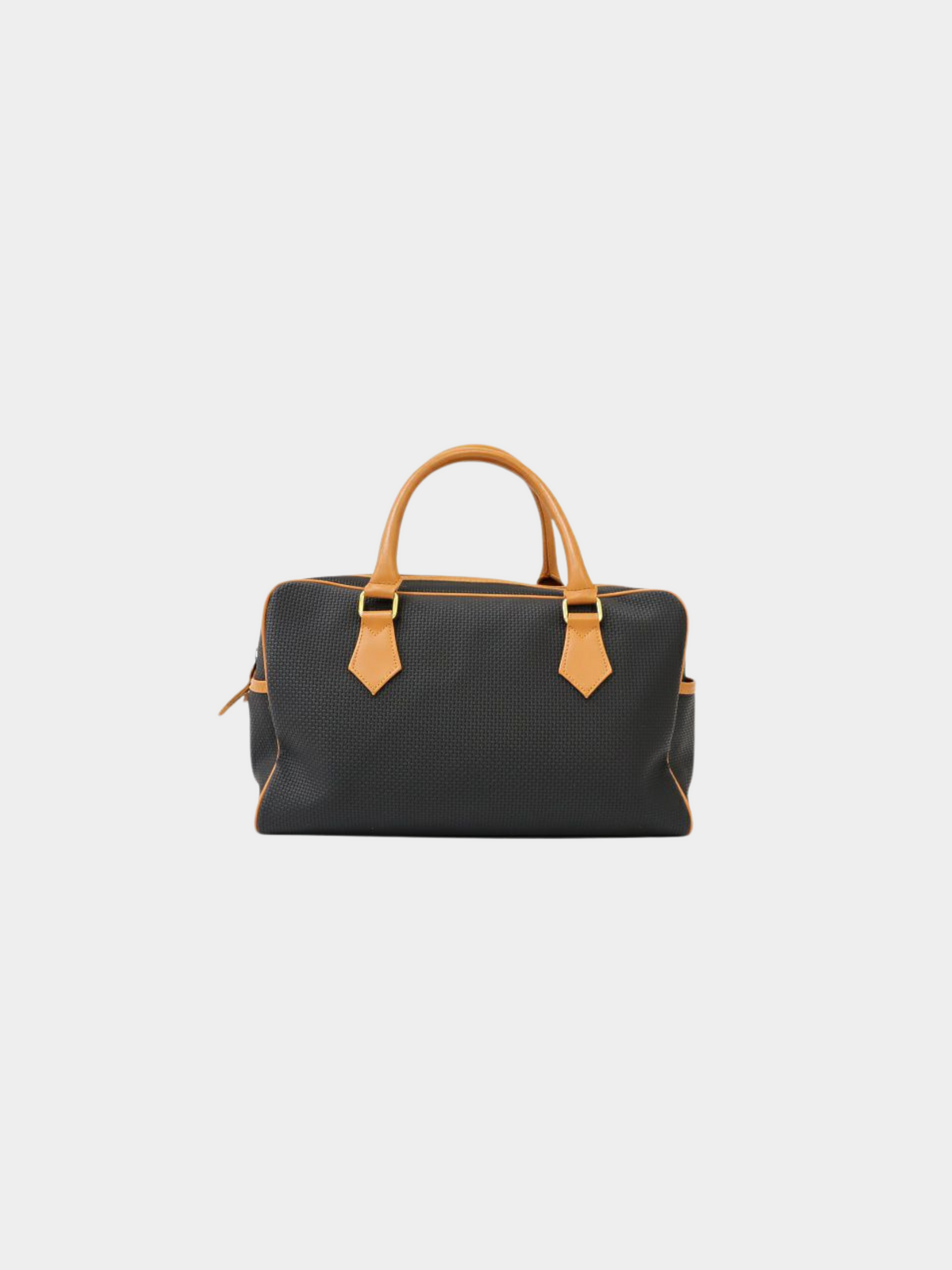 Yves Saint Laurent 1990s Black Brown Logo Hardware Boston Bag