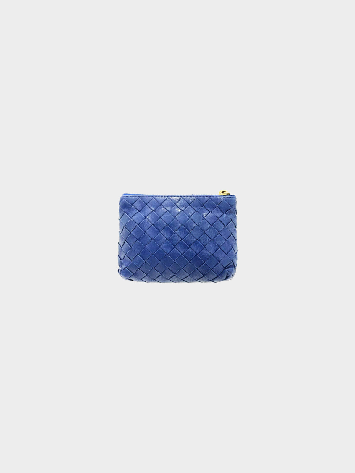 Bottega Veneta 2008 Blue Intrecciato Leather Coin Case