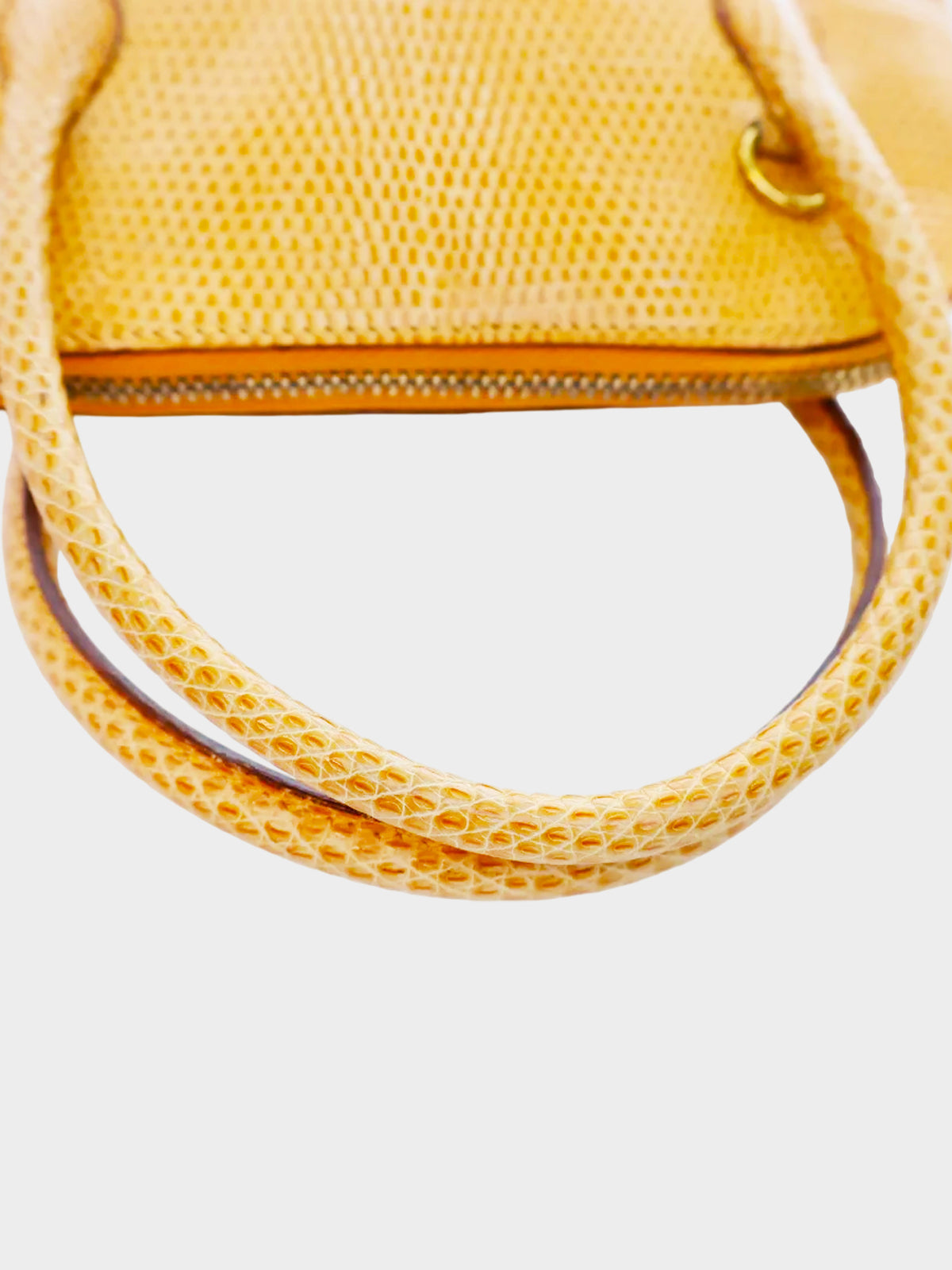 Hermès 1992 Yellow Orange Mini Bolide Jaune Lizard Handbag