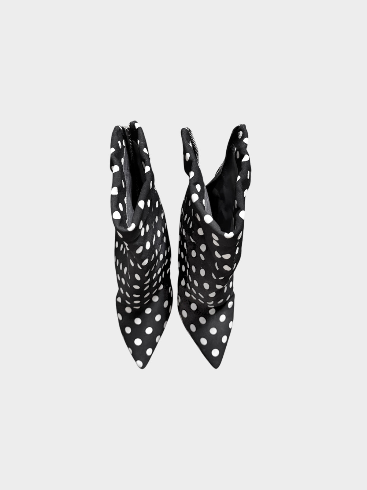 Emanuel Ungaro 2000s Black and White Polka Dot Ankle Booties