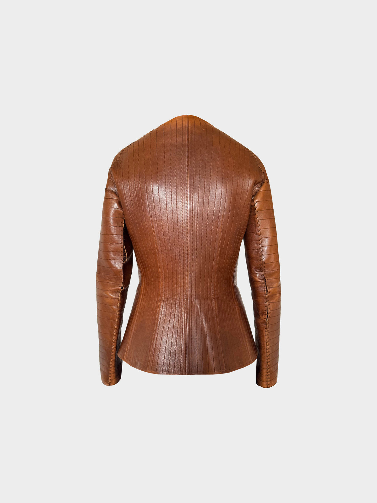 Lanvin 2003 Brown Leather Zip-up Jacket