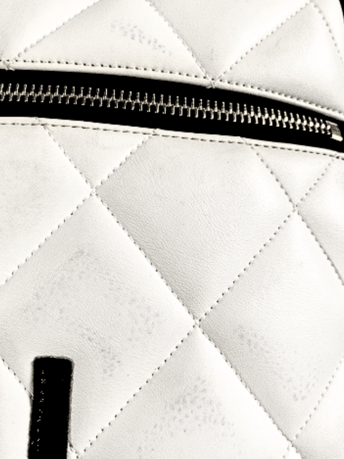 Chanel 1995 White Leather Logo-print Bowling Bag