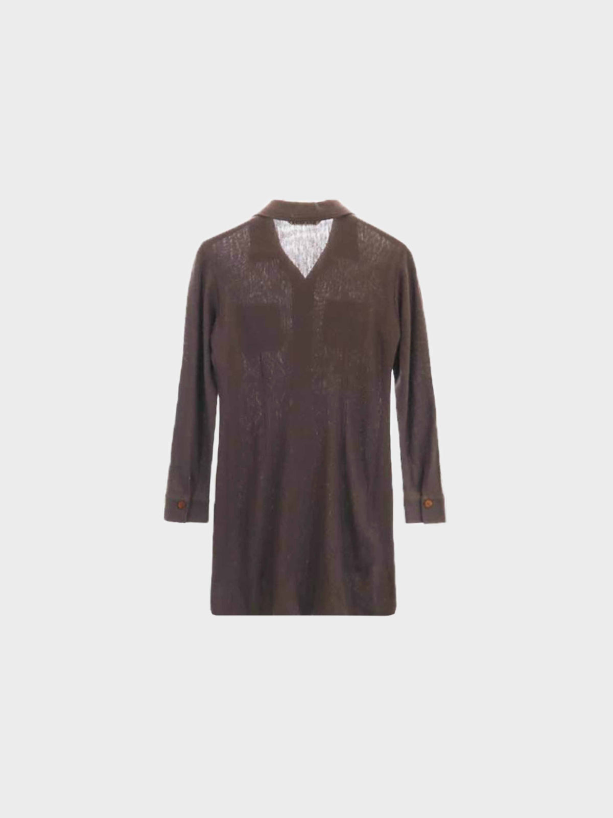 Chloé 2000s Brown Wool-blend Button-down Long Sleeve Dress
