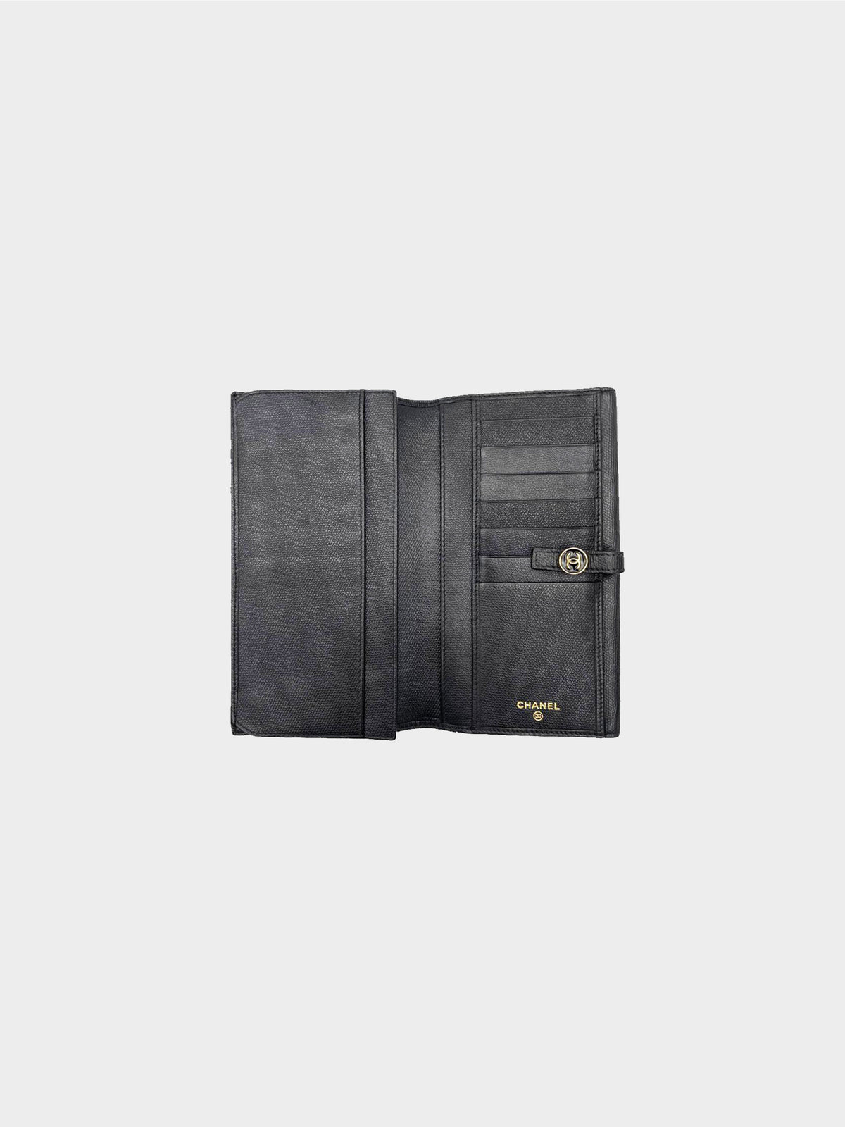 Chanel 2006-2008 Black Caviar Bi-fold Wallet