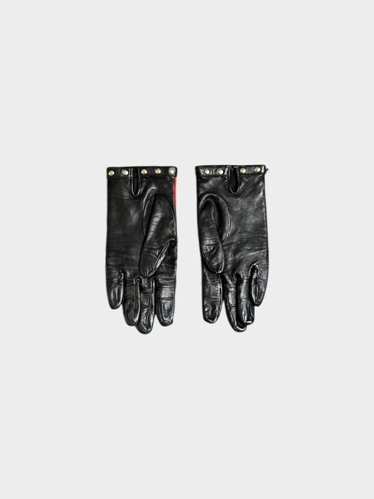 Christian Dior 2010s Black and Red Lambskin Gloves