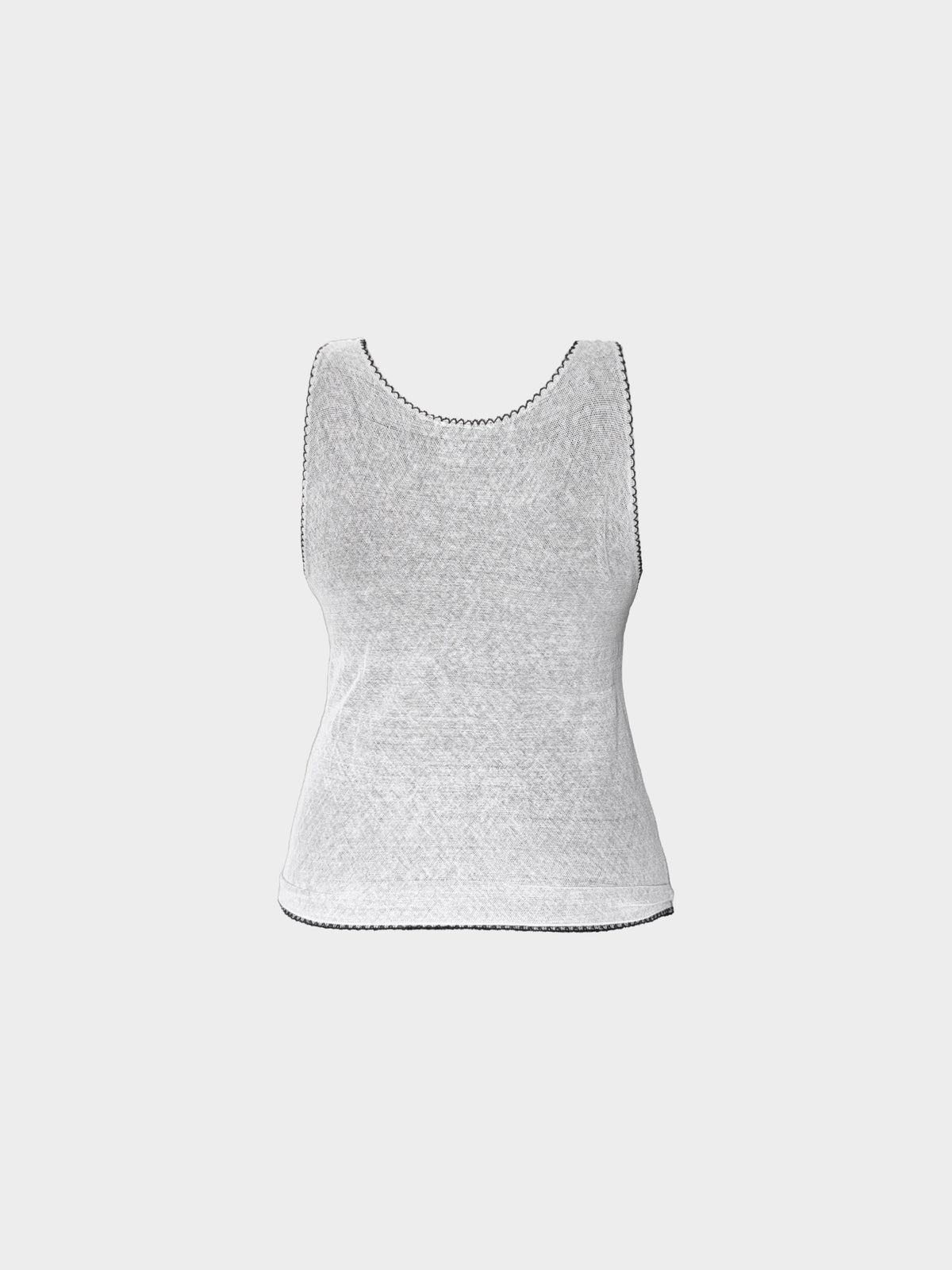 Chanel SS 2004 Grey Cotton Blend Logo Print Tank Top