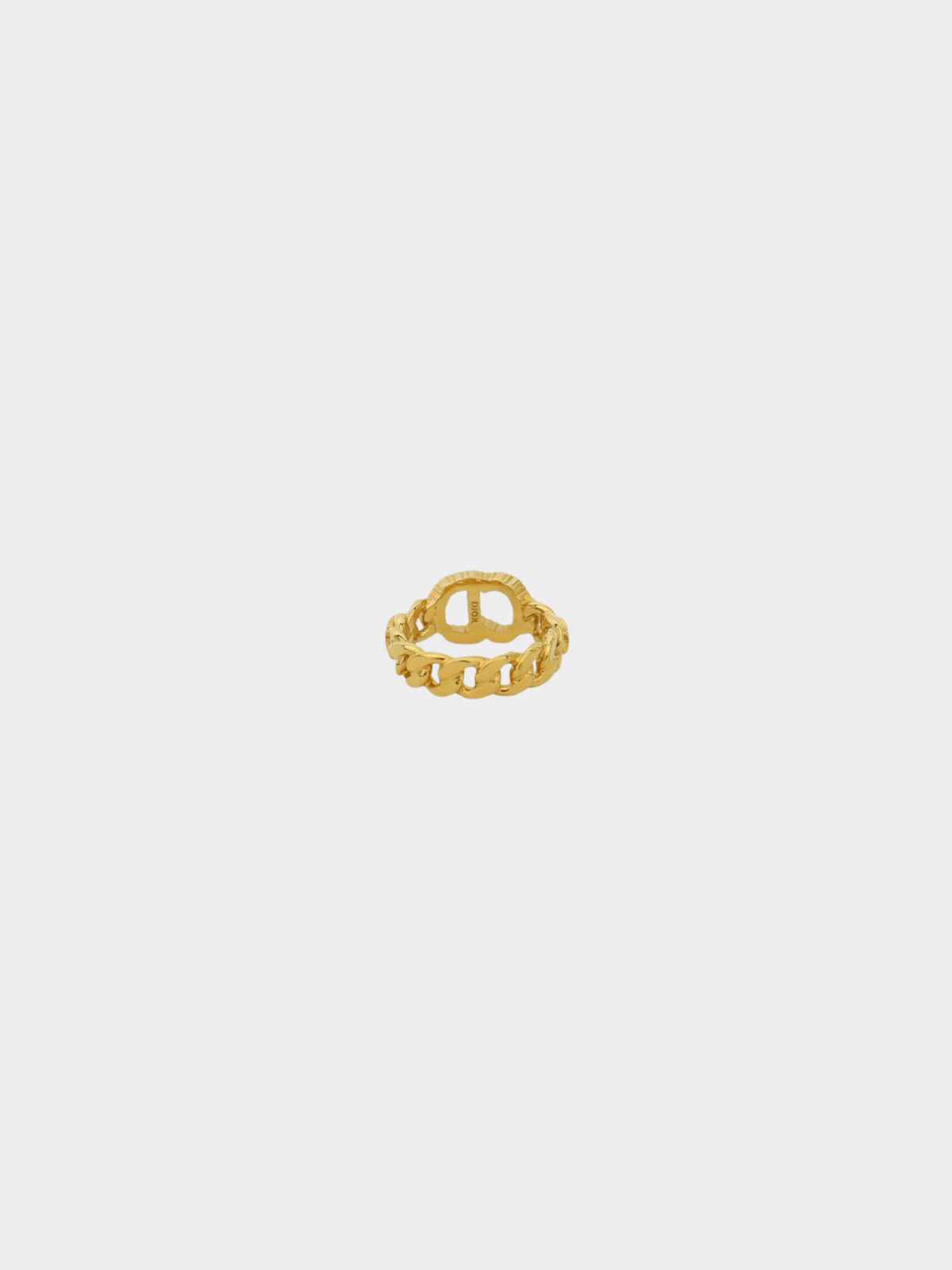 Christian Dior 2000s Gold CD Rhinestone Ring