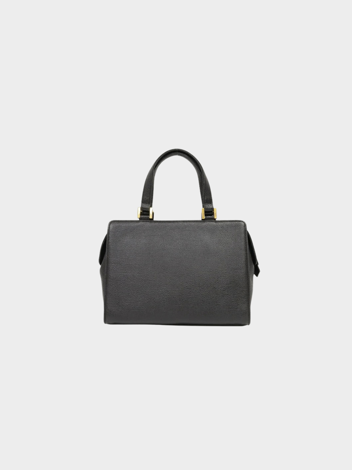 Yves Saint Laurent 2000s Black Logo-Embossed Leather Handbag