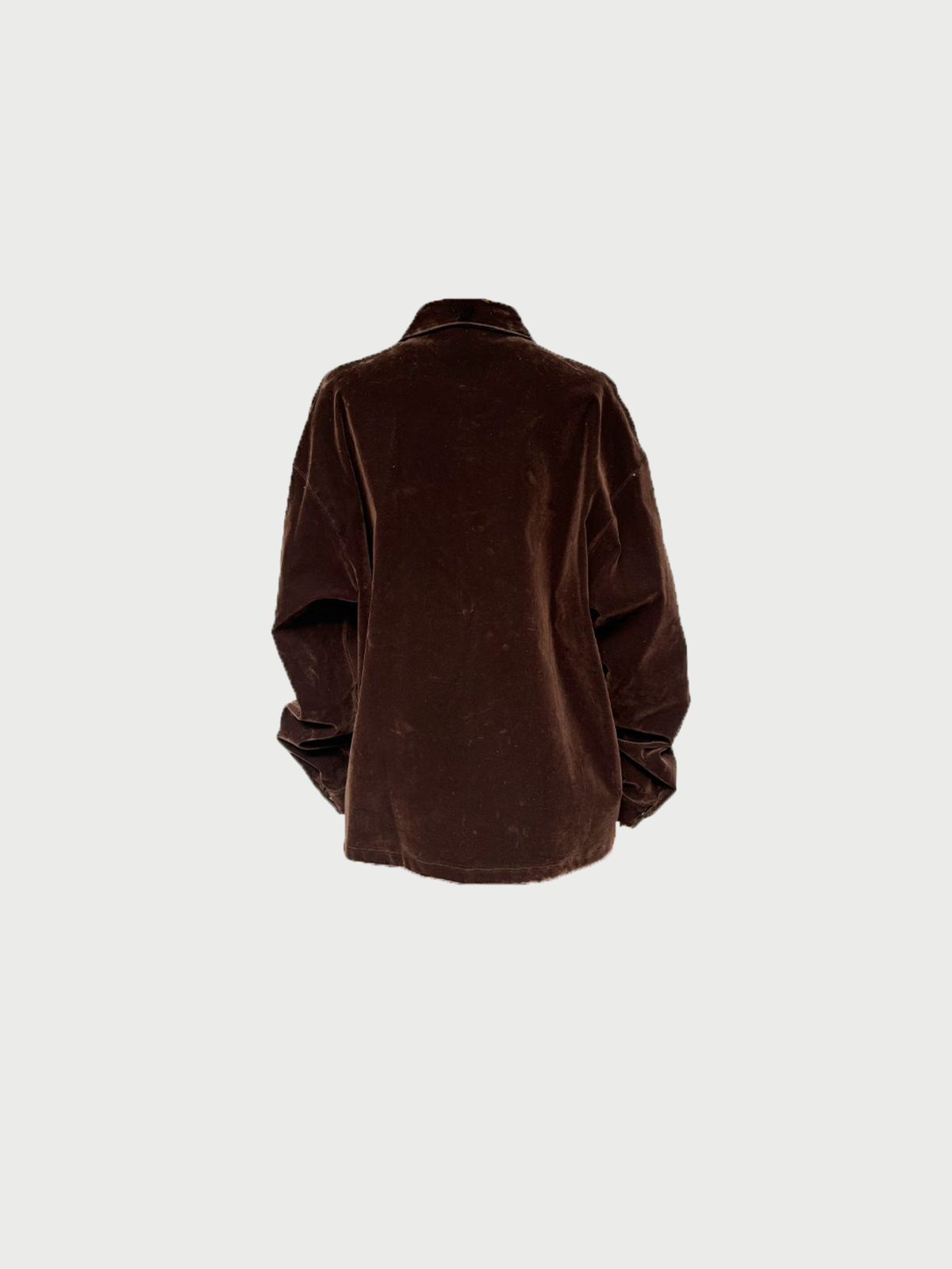 Prada 2022 Dark Brown Velvet Triangle Logo Blouson