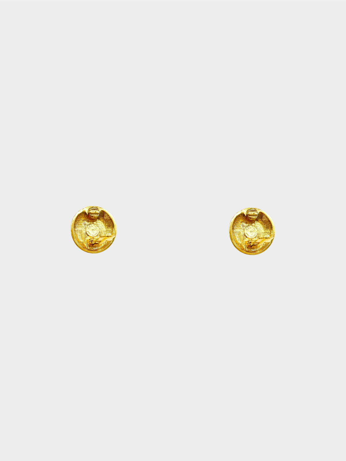 Celine 2000s Gold and Emerald Green Gripoix Clip-On Earrings