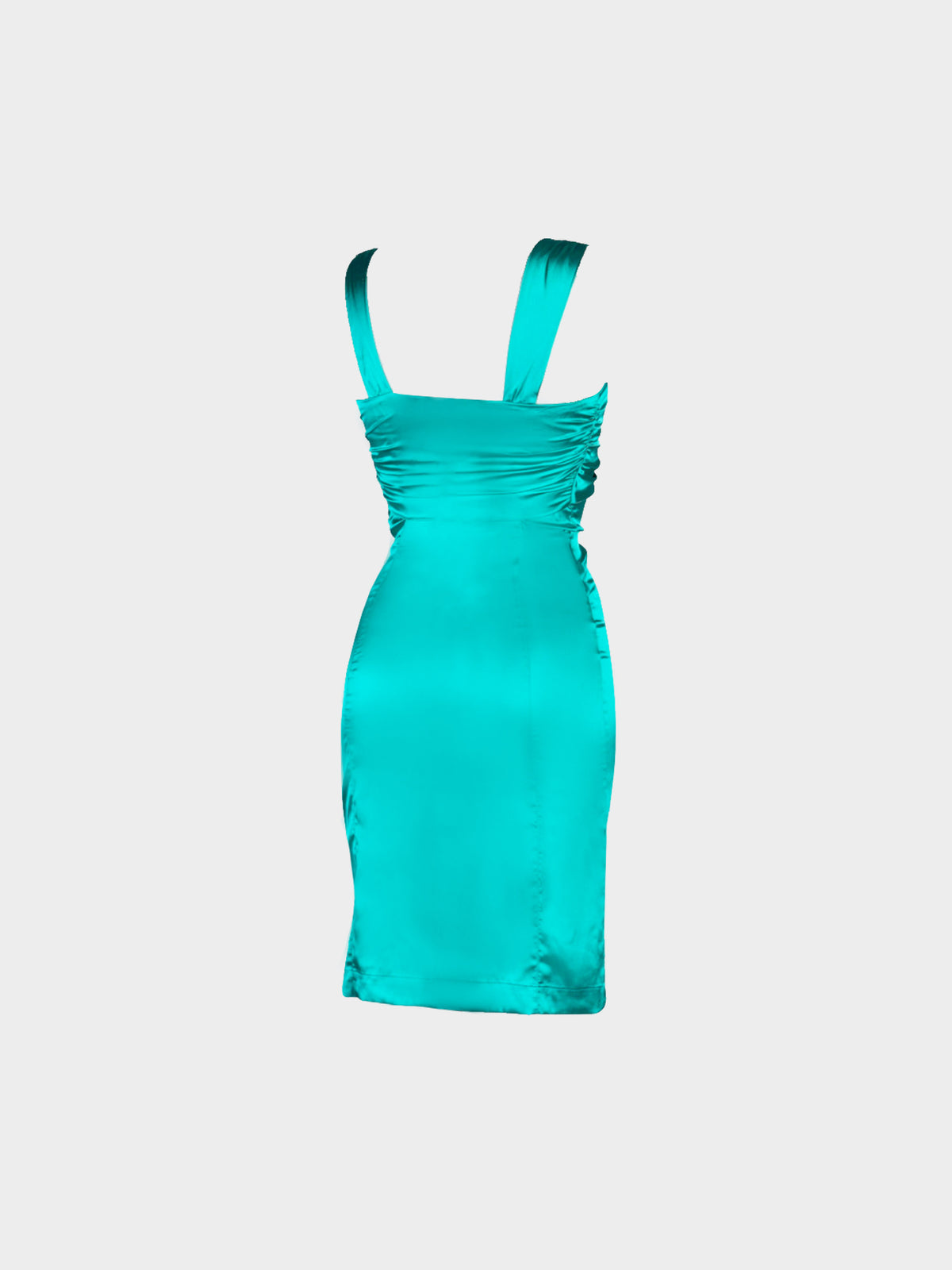 Roberto Cavalli 2010s Blue Silk Snake-Embellished Bodycon Dress