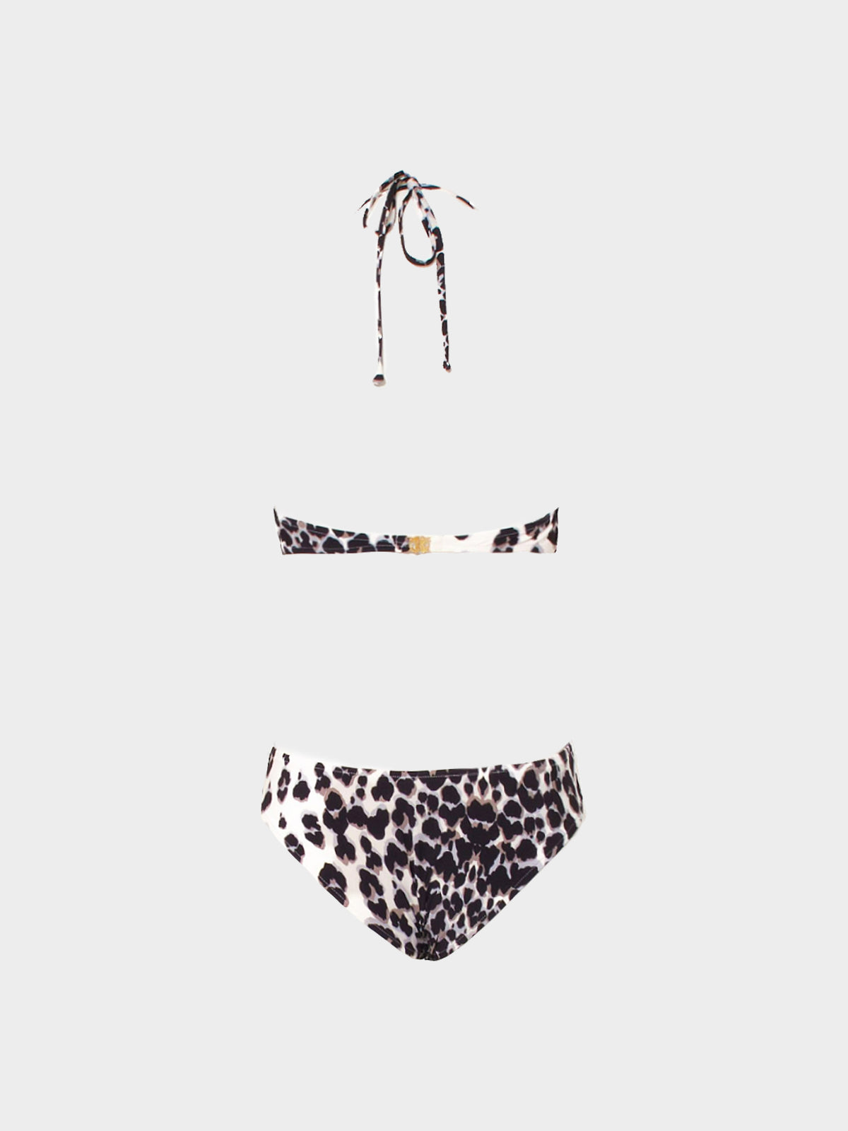 Roberto Cavalli Resort 2009 Off White Cheetah Print Trikini Swimsuit