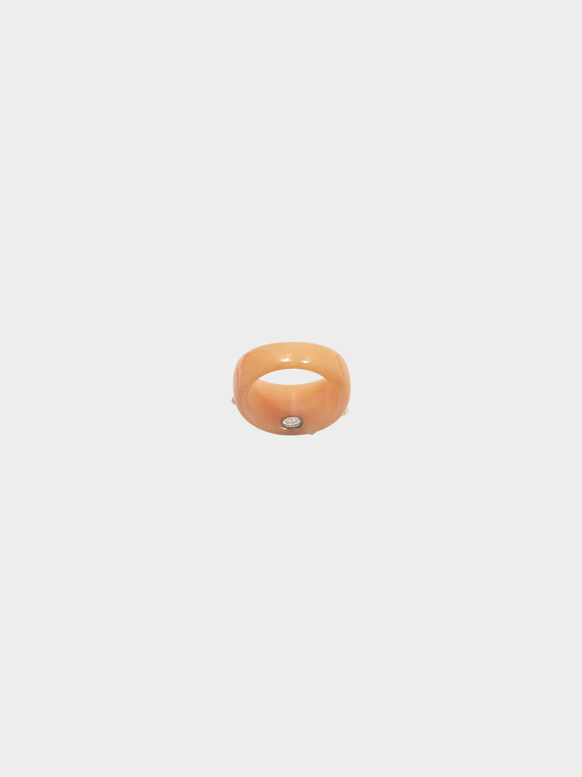 Chanel Spring 2003 Pink Beige CC and Pearls Resin Ring