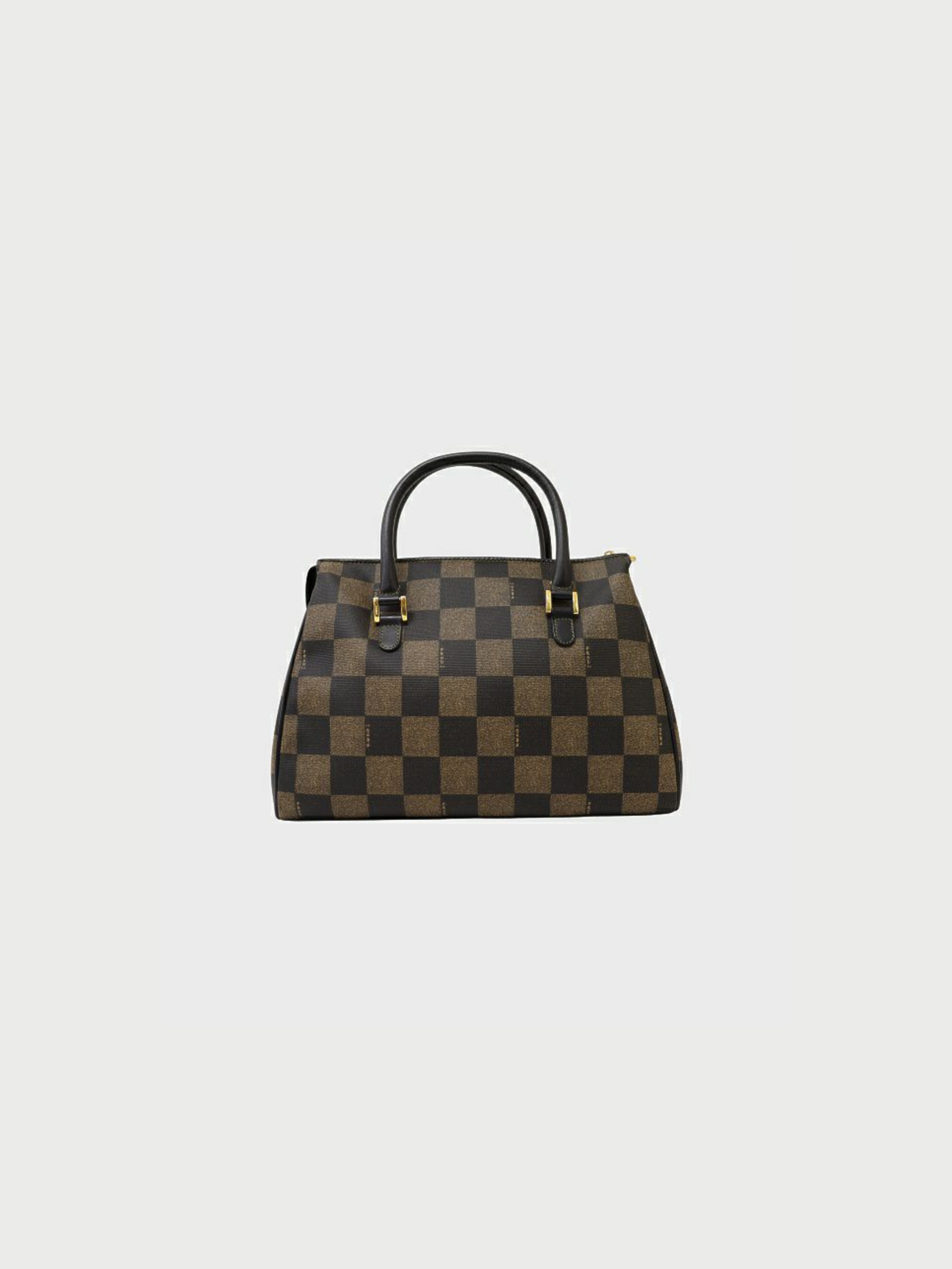 Fendi 2000s Khaki Black Pecan PVC 2-Way Bag
