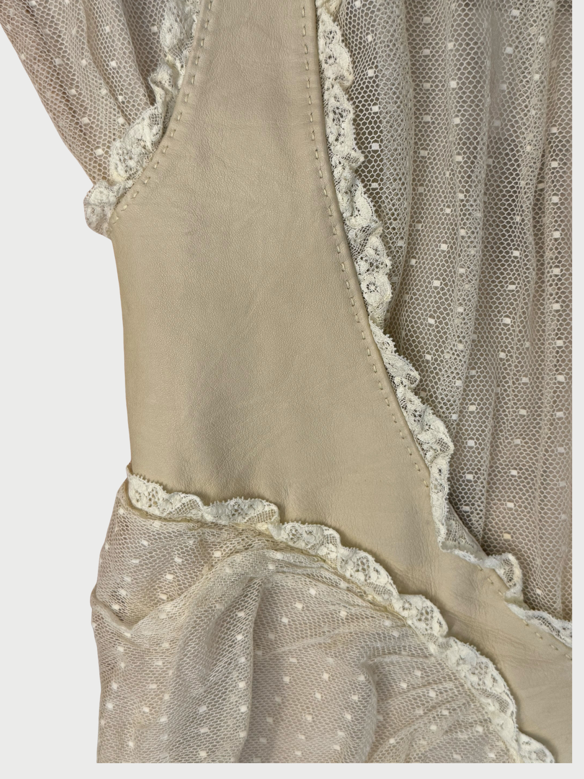Alexander McQueen SS 2005 Ivory Lace Corset Top