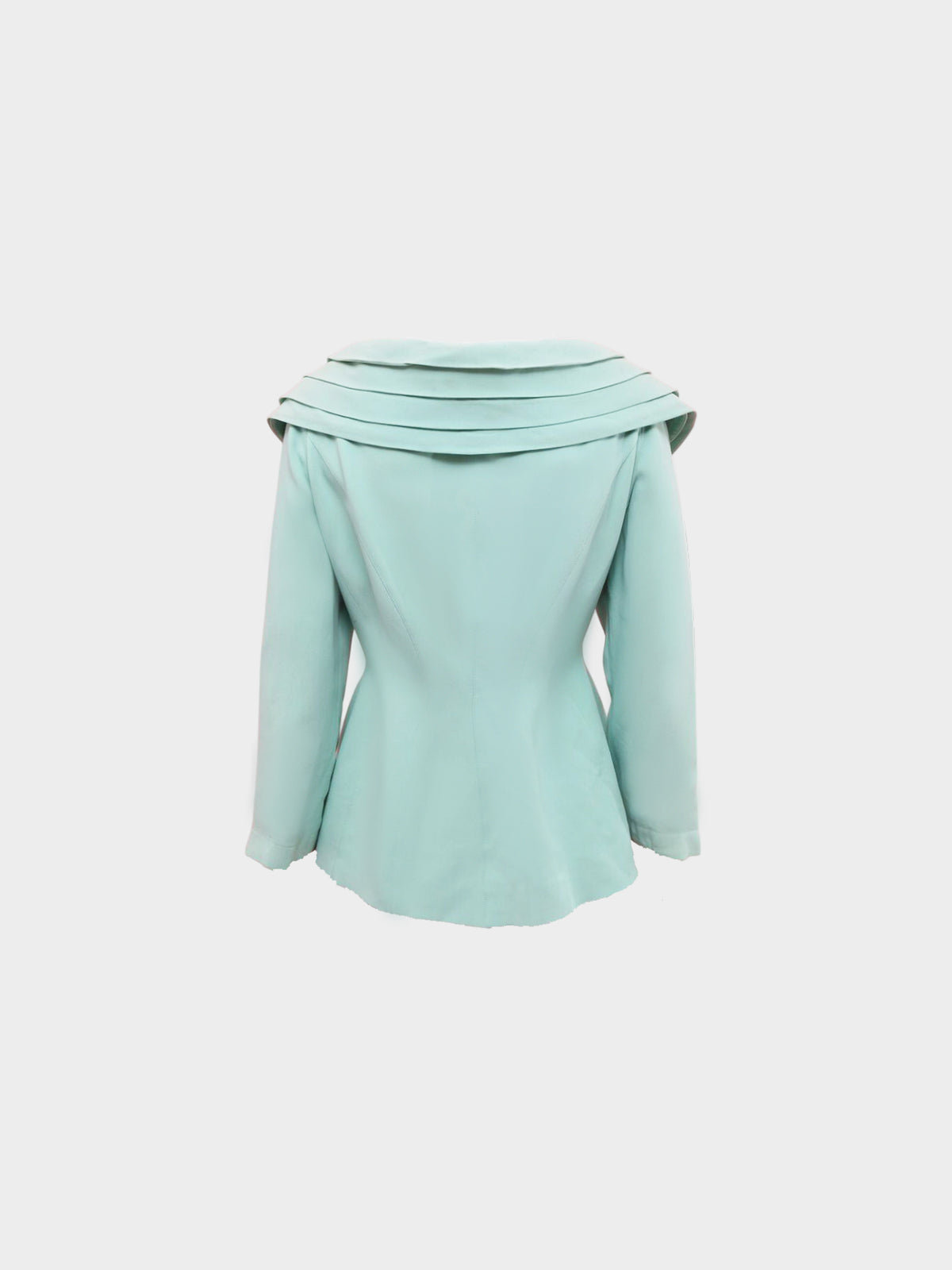 Thierry Mugler 1990s Pastel Blue Crepe Sailor Style Jacket