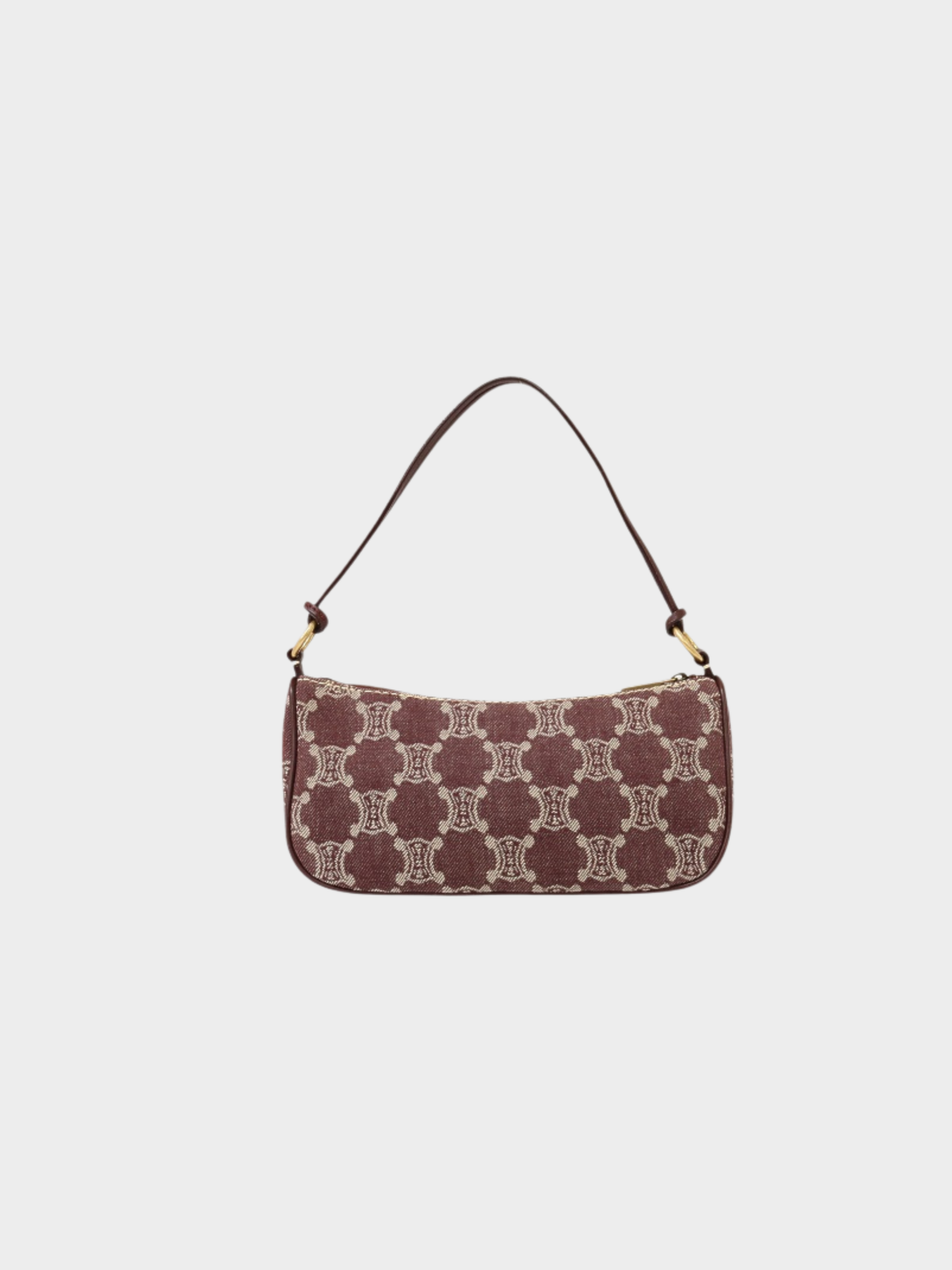 Celine 2000s Bordeaux Canvas Leather Paris Macadam Shoulder Bag