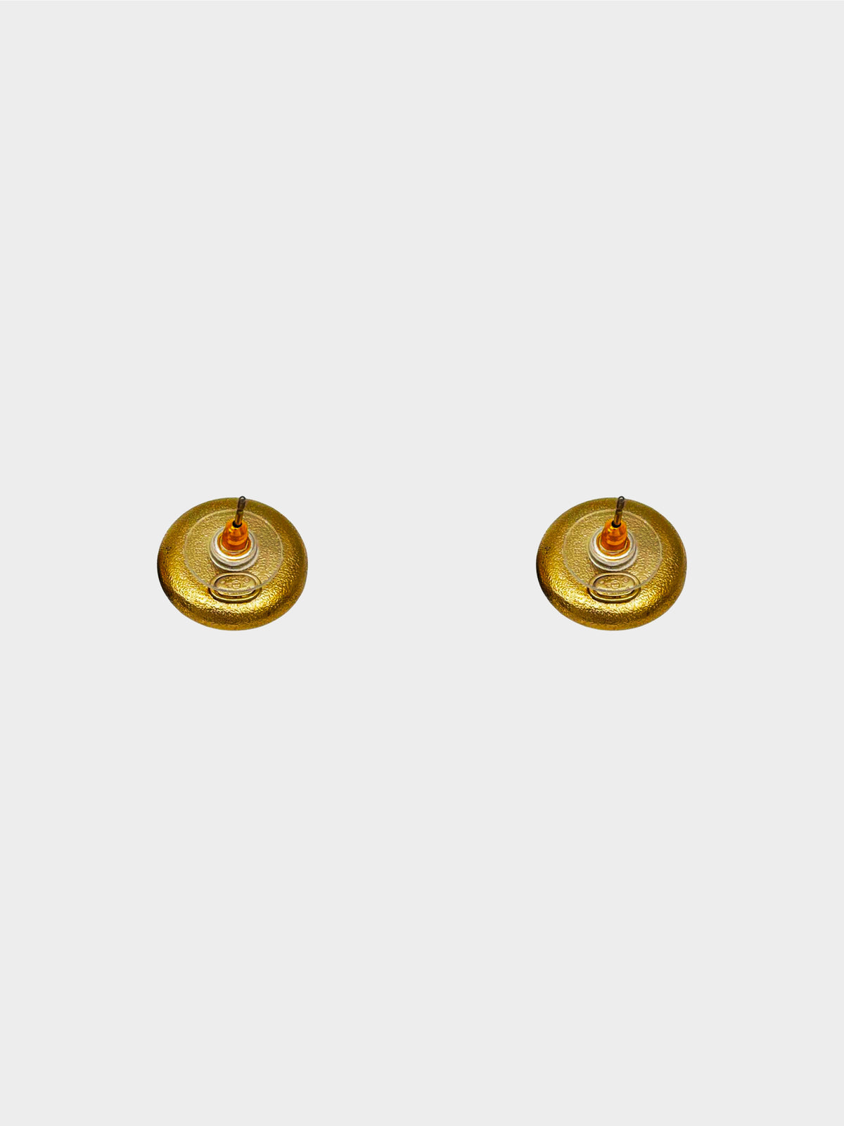 Chanel Fall 2018 Black CC Round Stud Earrings