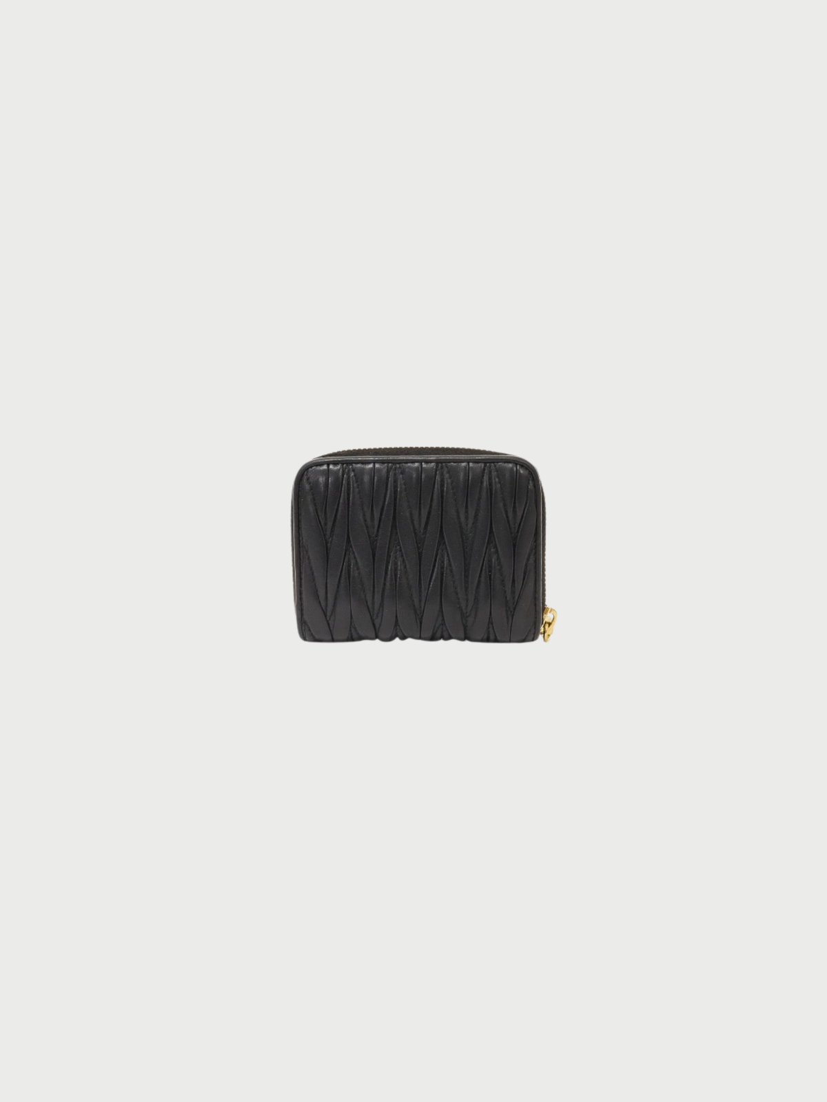Miu Miu 2010s Black Leather Matelassé Coin Case