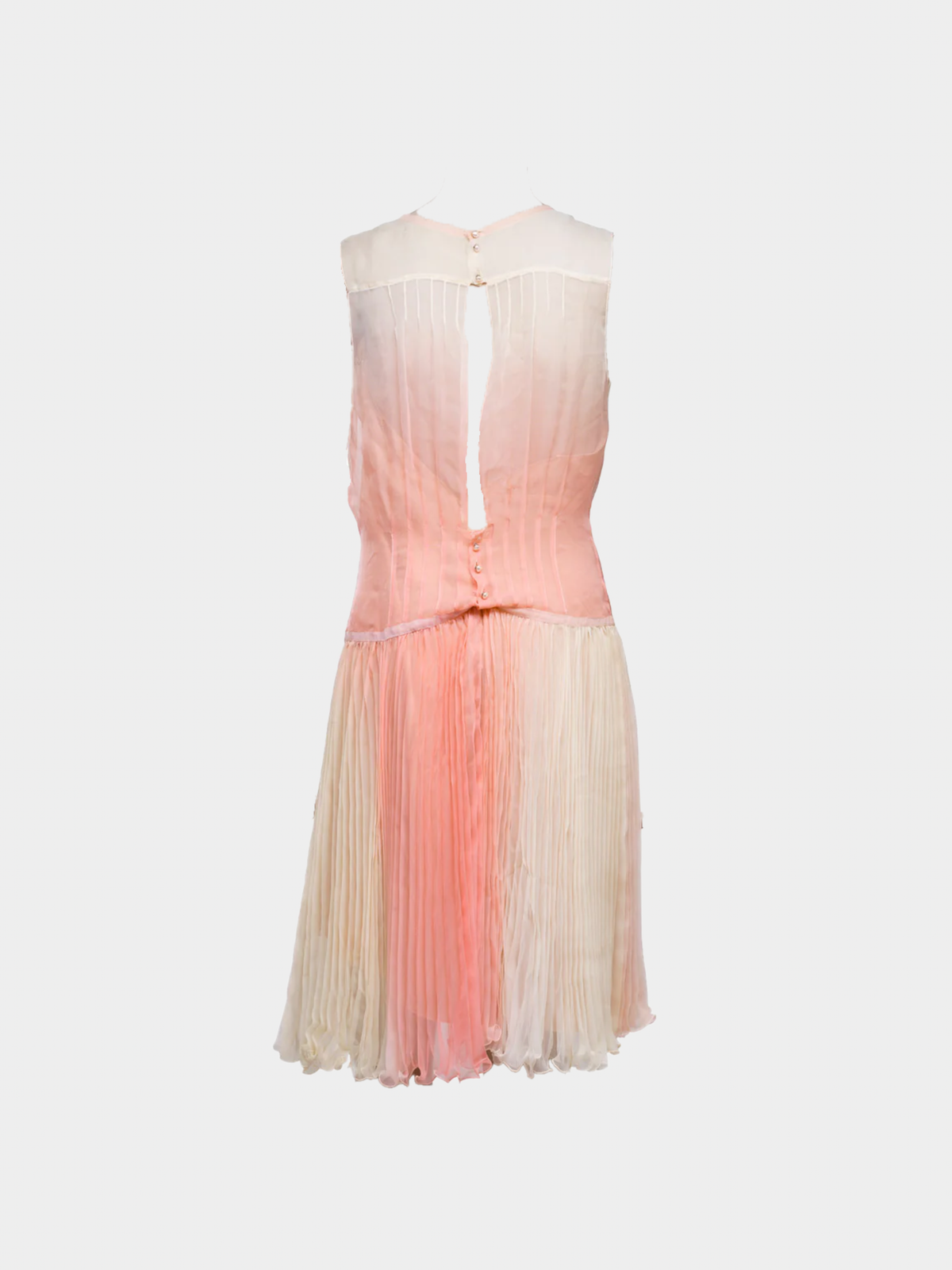 Chanel 2000s Pink Silk Pleated Dress
