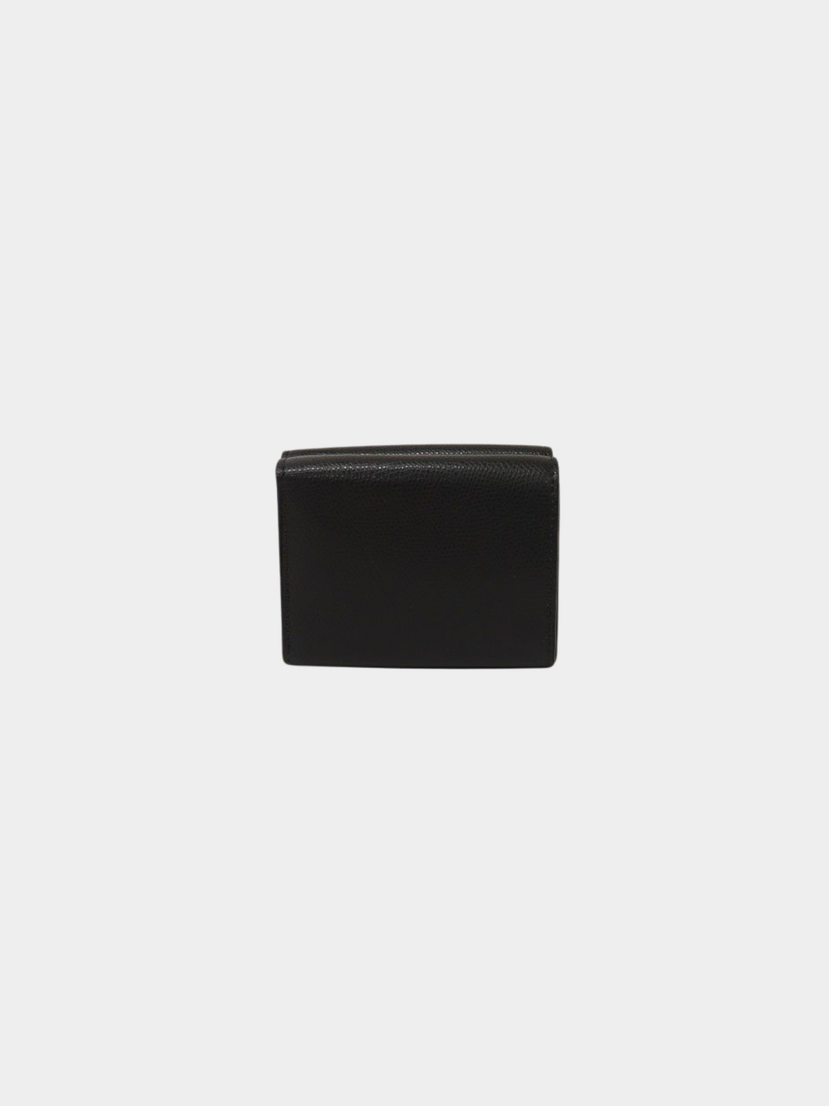 Fendi 2000s Black Leather FF Diamond Compact Wallet