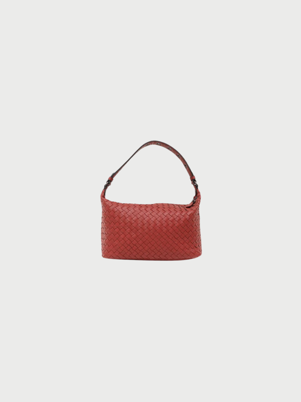 Bottega Veneta 2000s Red Intrecciato Leather One-Shoulder Bag